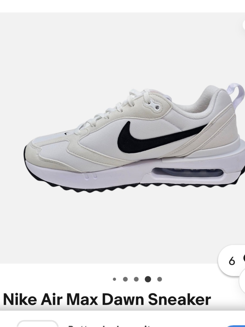 Nike Women's White Sneakers with Black Swoosh